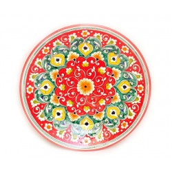 Тарелка из Узбекистана, красная 26 см