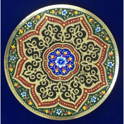 Декоративная тарелочка из меди "Цветочный квадрат"  