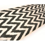 Черно-белая Икат Зигзаг - натуралная шелковая ткань