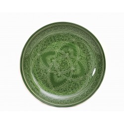 Керамическая тарелка ручной работы  "Бирюзовая полива" 
